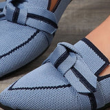 Bow Contrast Trim Point Toe Loafers - Trendsi