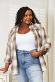 Mandy Plaid Dropped Shoulder Shirt - Trendsi - Flyclothing LLC