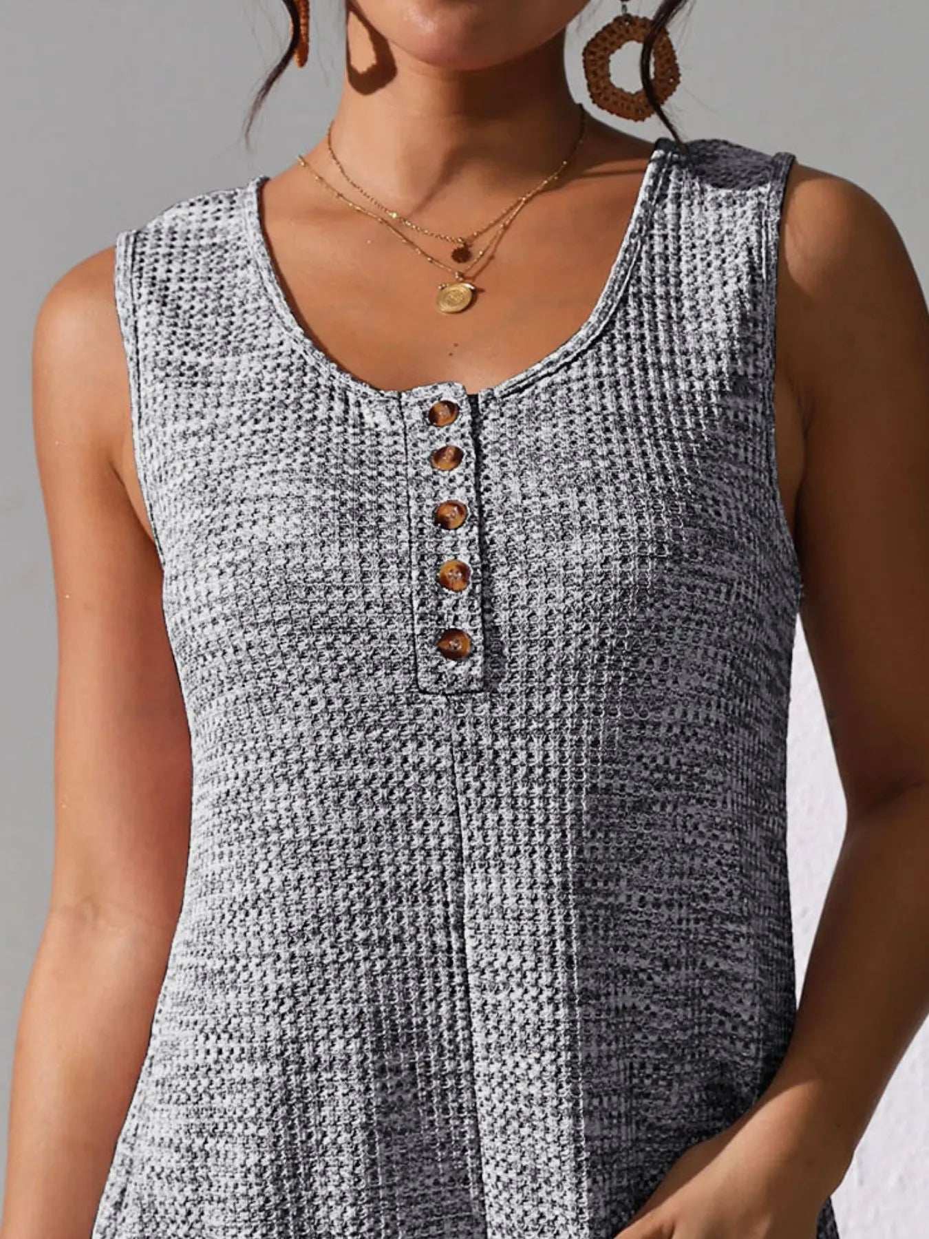 Full Size Button Front Romper with Pockets Plus Size - Trendsi - Flyclothing LLC