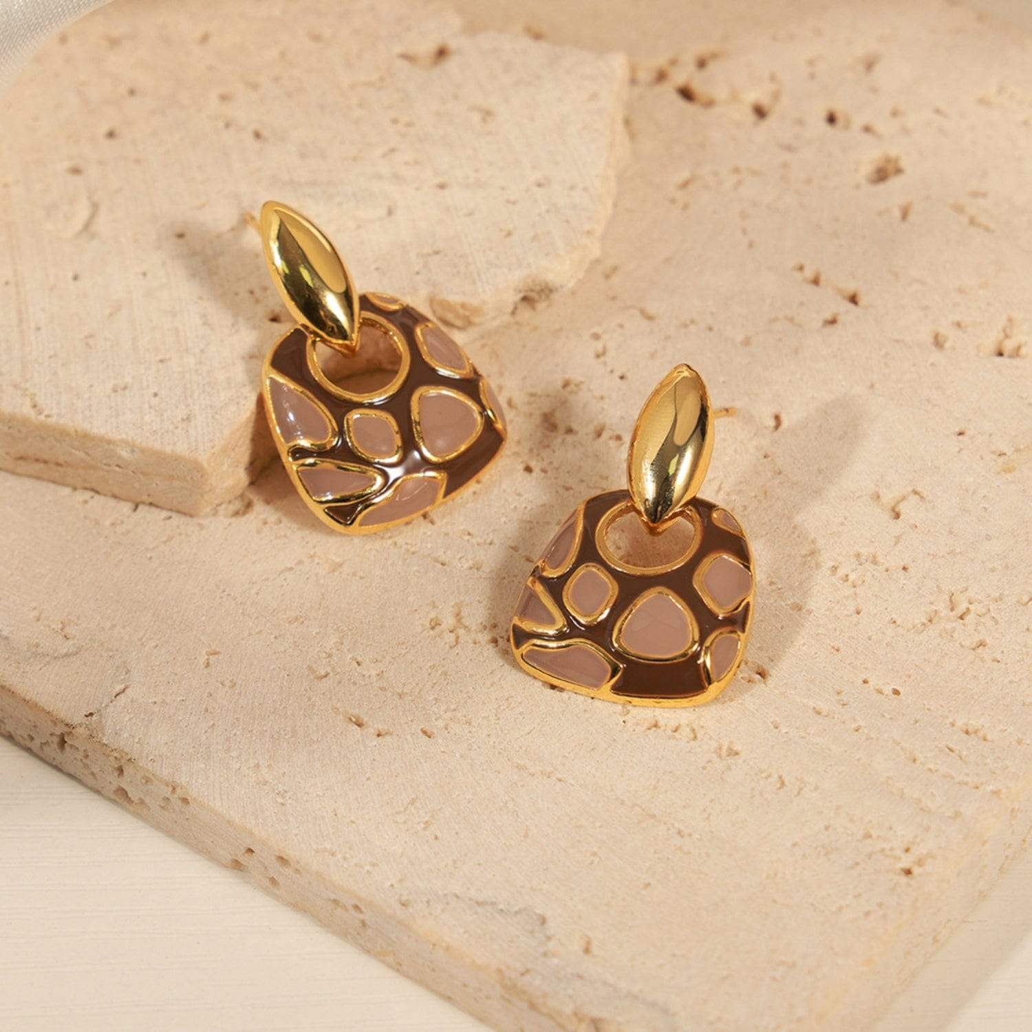 Copper Oil Drip Earrings - Trendsi - Flyclothing LLC