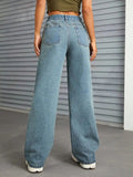 Distressed Wide Leg Jeans with Pockets - Trendsi