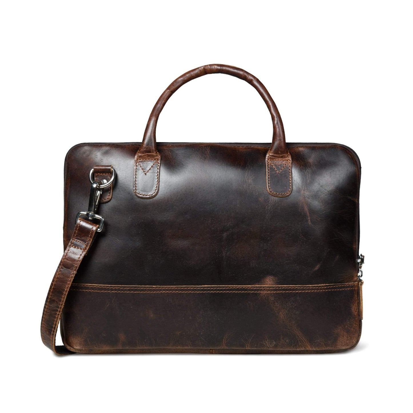Modernist Leather Laptop Bag-Dark Brown - Classy Leather Bags - Flyclothing LLC