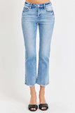 RISEN Full Size Low Rise Crop Slim Straight Jeans - Trendsi - Flyclothing LLC