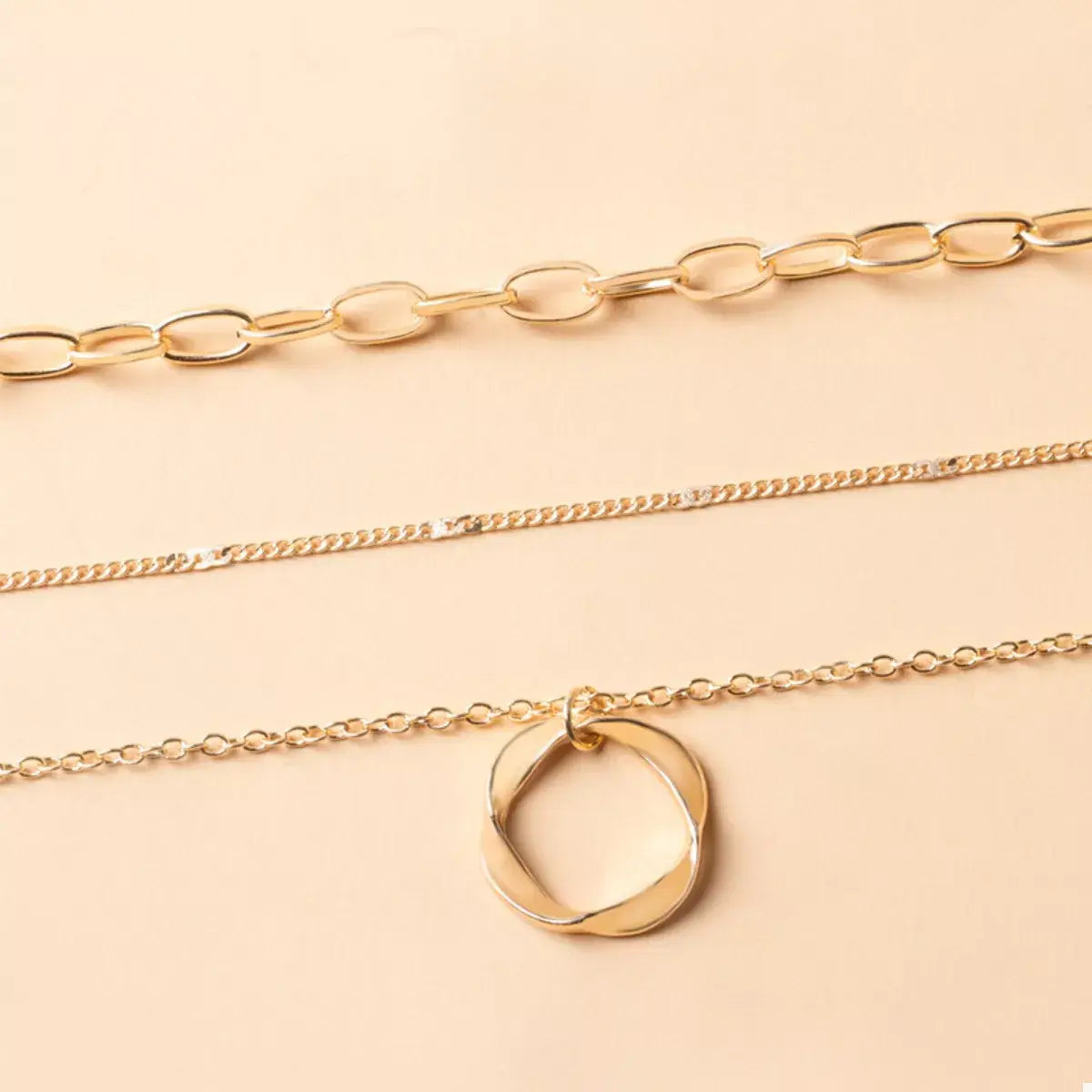 Three Layered Pendant Necklace - Trendsi - Flyclothing LLC