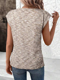 Round Neck Knit Cap Sleeve Top - Trendsi - Flyclothing LLC