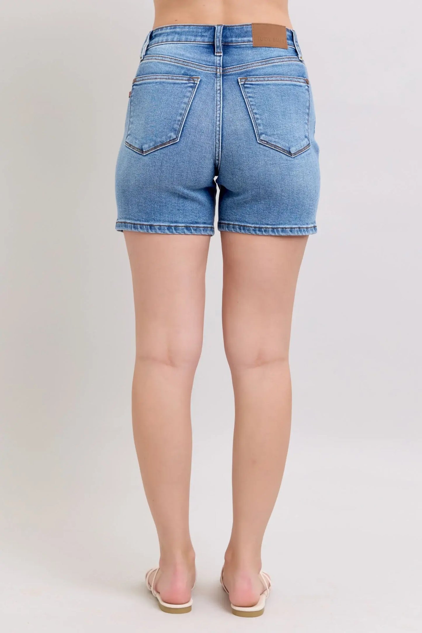 Judy Blue Full Size 2 Button Denim Shorts with Pockets Plus Size - Trendsi - Flyclothing LLC