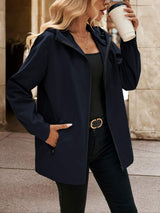 Pocketed Zip Up Hooded Jacket - Trendsi - Flyclothing LLC