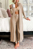 Open Front Long Sleeve Cardigan and Pants Lounge Set - Trendsi - Flyclothing LLC