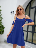 Ruffled Scoop Neck Mini Dress - Trendsi