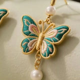 Butterfly Dangle Earrings with Pearls - Trendsi - Flyclothing LLC