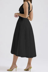 Ruched V-Neck Sleeveless Dress with Pockets - Trendsi - Flyclothing LLC