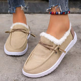 Faux Fur Lined Slip-Ons - Trendsi - Flyclothing LLC