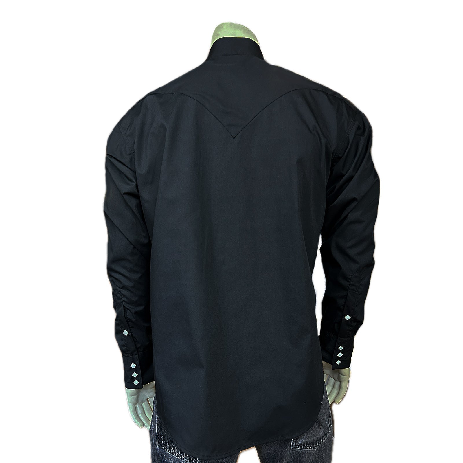 Rockmount Ranch Wear Men's Slim Fit Black Cotton Blend Western Shirt - Rockmount Clothing - Flyclothing LLC