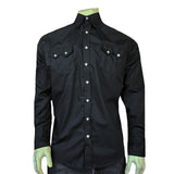 Rockmount Ranch Wear Men's Slim Fit Black Cotton Blend Western Shirt - Rockmount Clothing - Flyclothing LLC