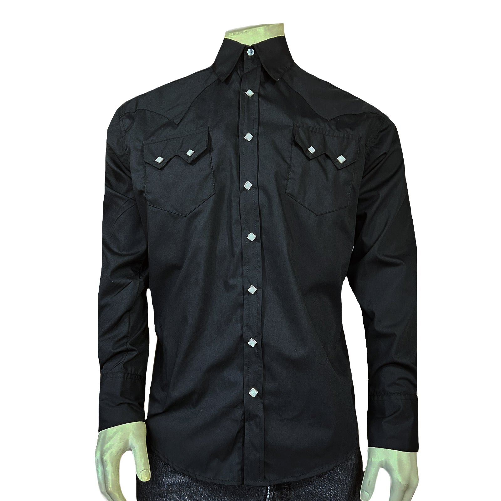 Rockmount Ranch Wear Men's Slim Fit Black Cotton Blend Western Shirt - Rockmount Clothing - Flyclothing LLC