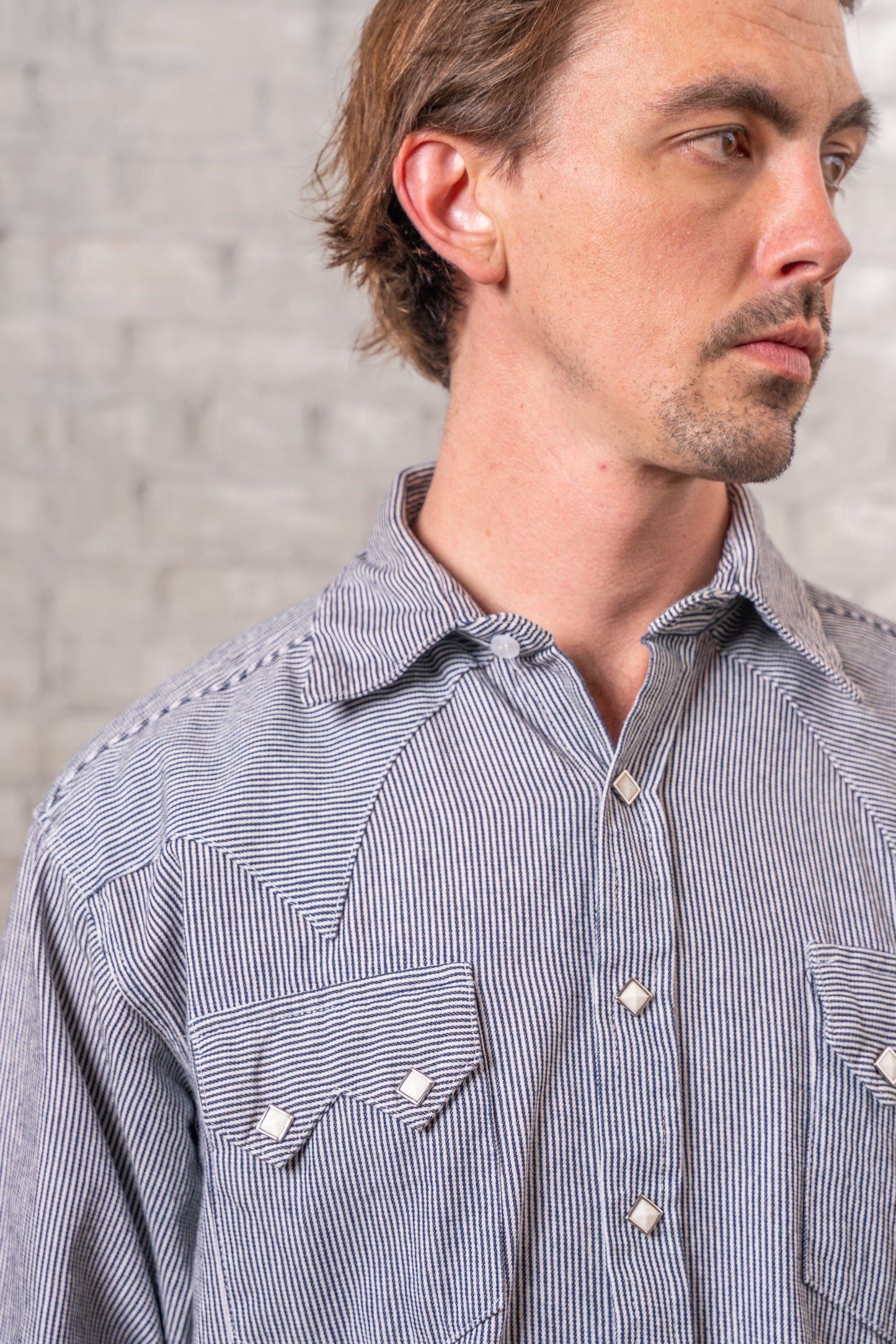 Rockmount Ranch Wear Men's Signature Denim Pinstripe Western Shirt - Rockmount Clothing - Flyclothing LLC