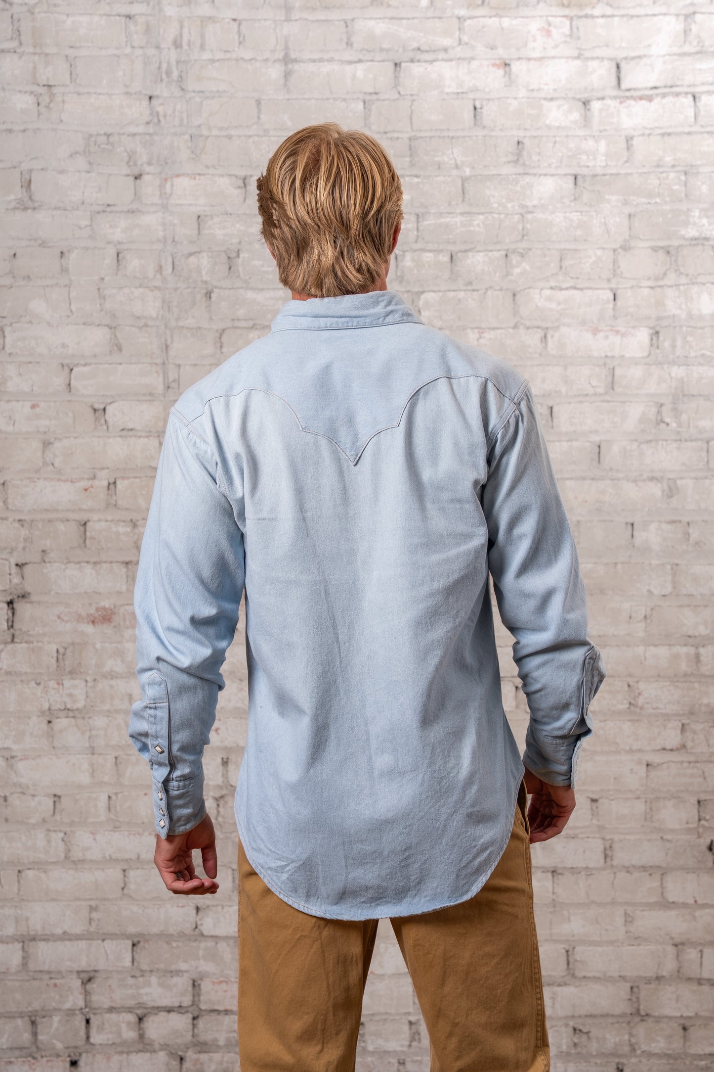 Rockmount Ranch Wear Men's Stonewashed Denim Sawtooth Western Shirt in Sky Blue - Rockmount Clothing - Flyclothing LLC