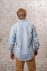 Rockmount Ranch Wear Men's Stonewashed Denim Sawtooth Western Shirt in Sky Blue - Rockmount Clothing - Flyclothing LLC