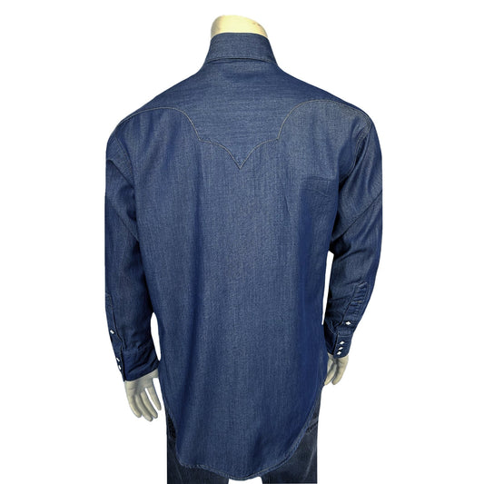 Rockmount Ranch Wear Mens Tencel Denim Sawtooth Western Shirt