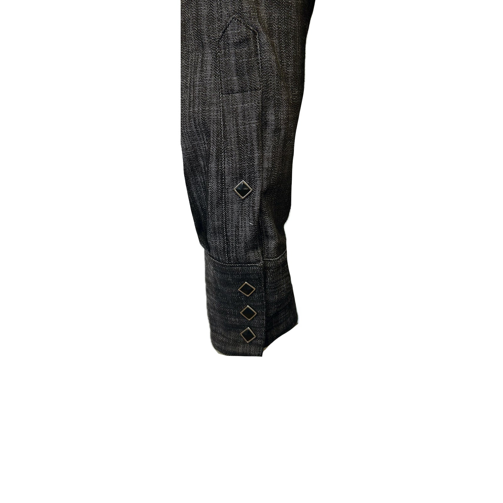 Rockmount Ranch Wear Men's Black Stonewashed Diamond Snap Denim Sawtooth Pocket Western Shirt - Rockmount Clothing - Flyclothing LLC