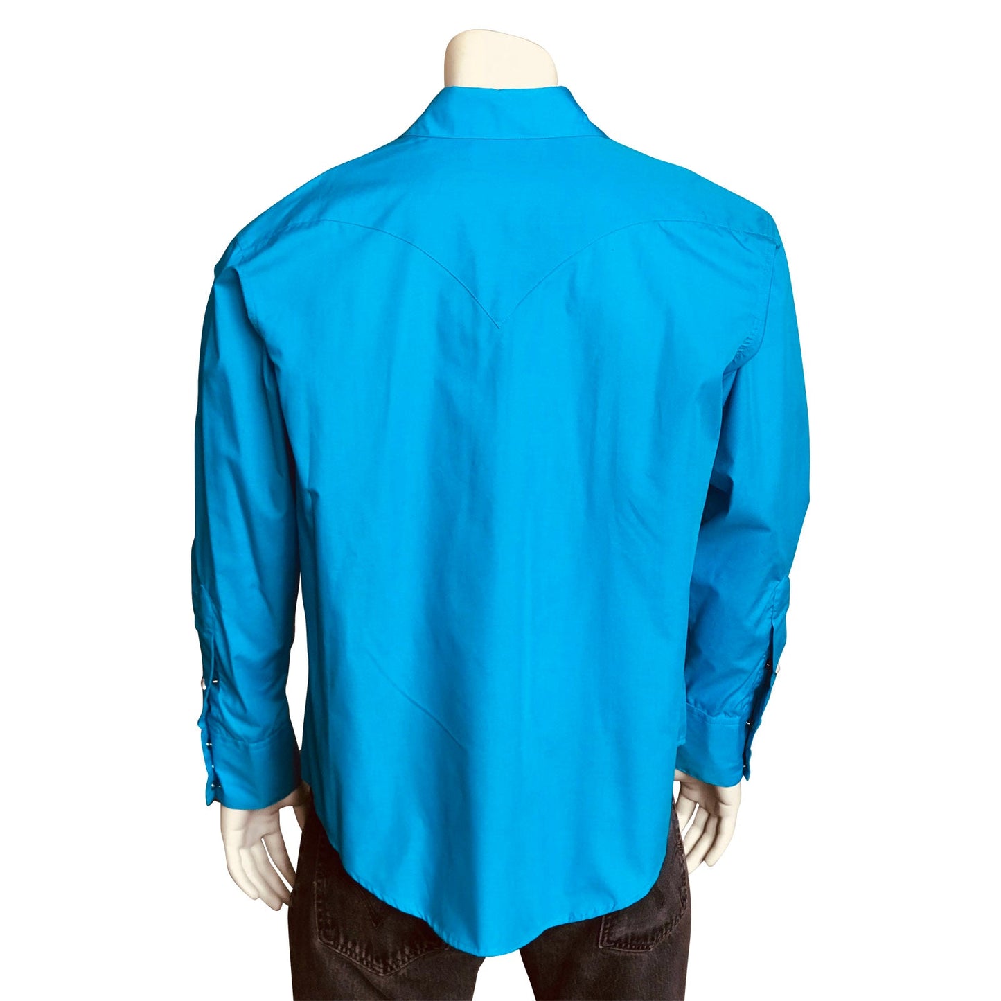 Rockmount Ranch Wear Men's Slim Fit Turquoise Cotton Blend Western Shirt - Rockmount Clothing - Flyclothing LLC