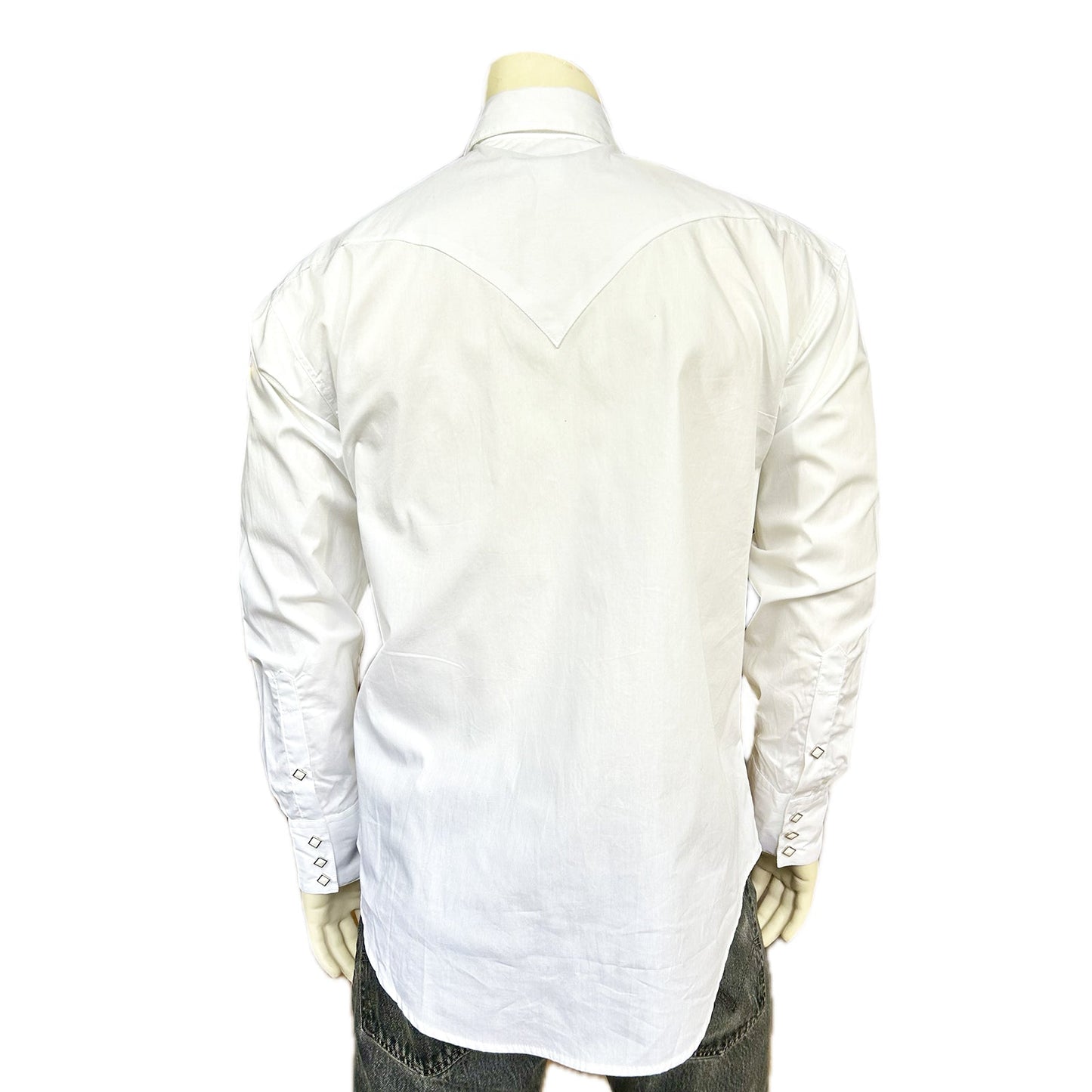 Rockmount Ranch Wear Men's Slim Fit White Cotton Blend Western Shirt - Rockmount Clothing - Flyclothing LLC