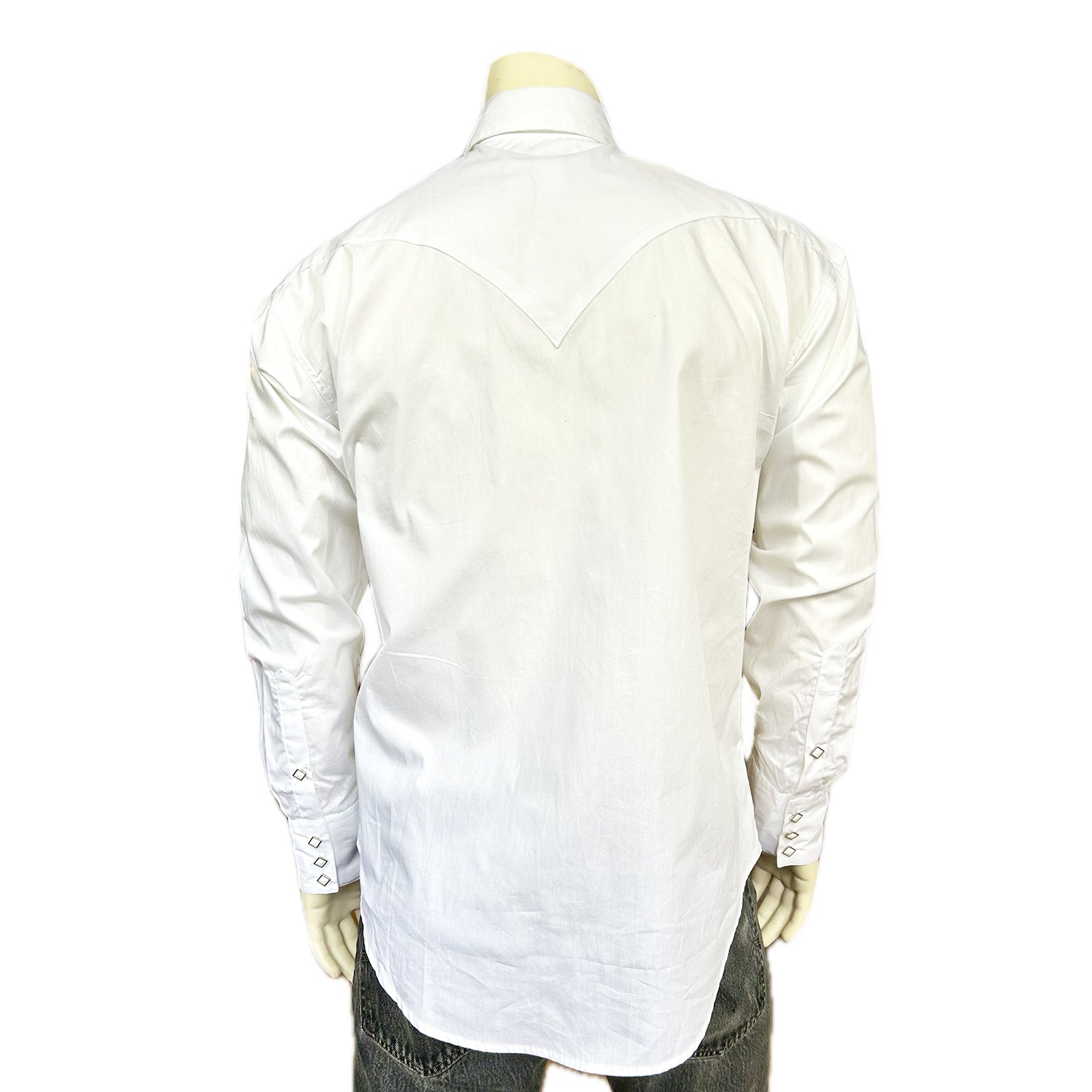 Rockmount Ranch Wear Men's Slim Fit White Cotton Blend Western Shirt - Rockmount Clothing - Flyclothing LLC