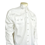 Rockmount Ranch Wear Men's Slim Fit White Cotton Blend Western Shirt - Rockmount Clothing - Flyclothing LLC