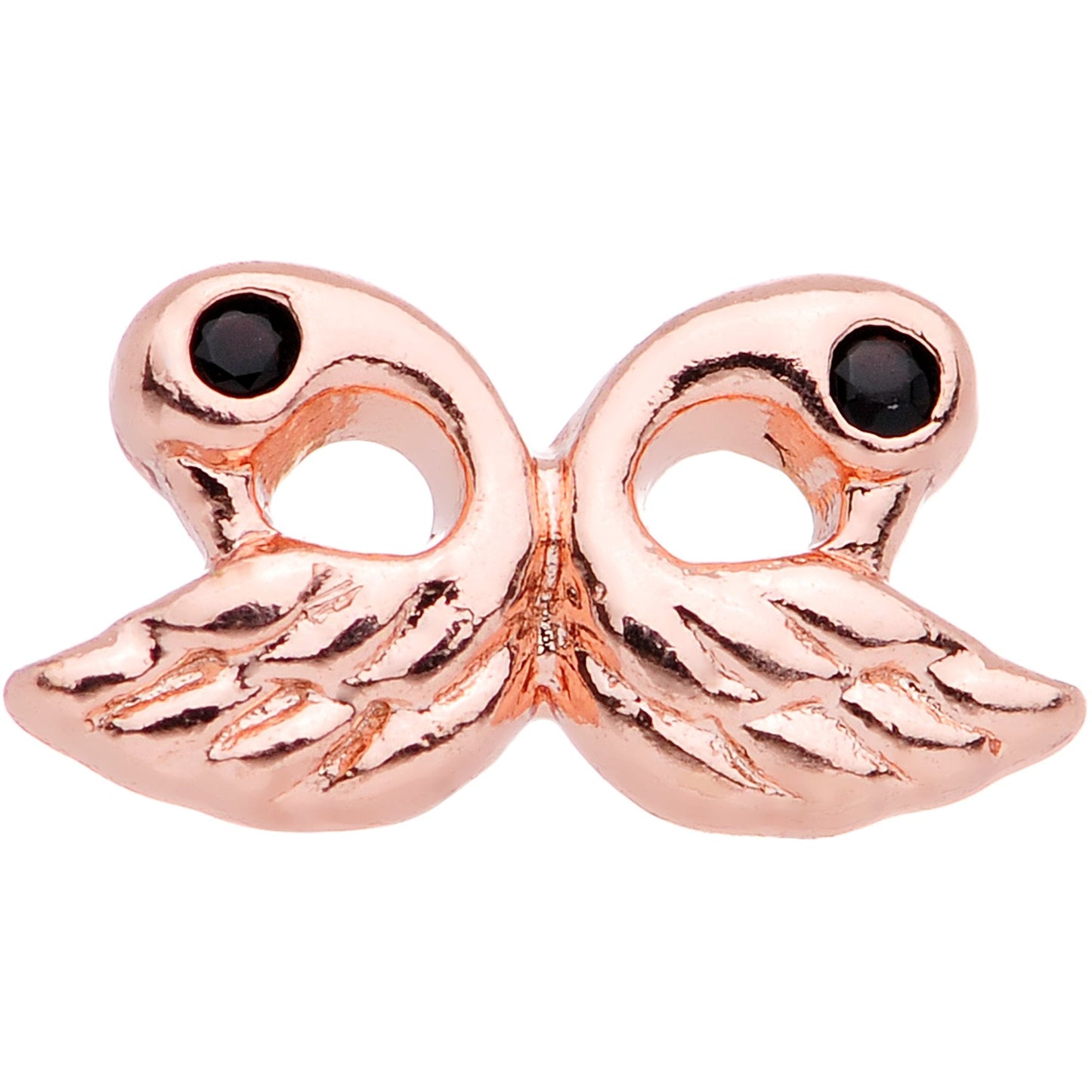 Rose Gold Plated Ruffled Feather Dual Swans Tragus Cartilage Earring - BodyCandy - Flyclothing LLC