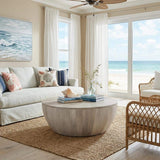 34" White Solid Wood Round Solid Coffee Table - HomeRoots - Flyclothing LLC