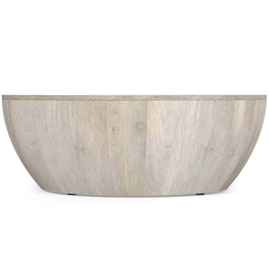34" White Solid Wood Round Solid Coffee Table - HomeRoots - Flyclothing LLC