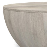 34" White Solid Wood Round Solid Coffee Table - HomeRoots - Flyclothing LLC