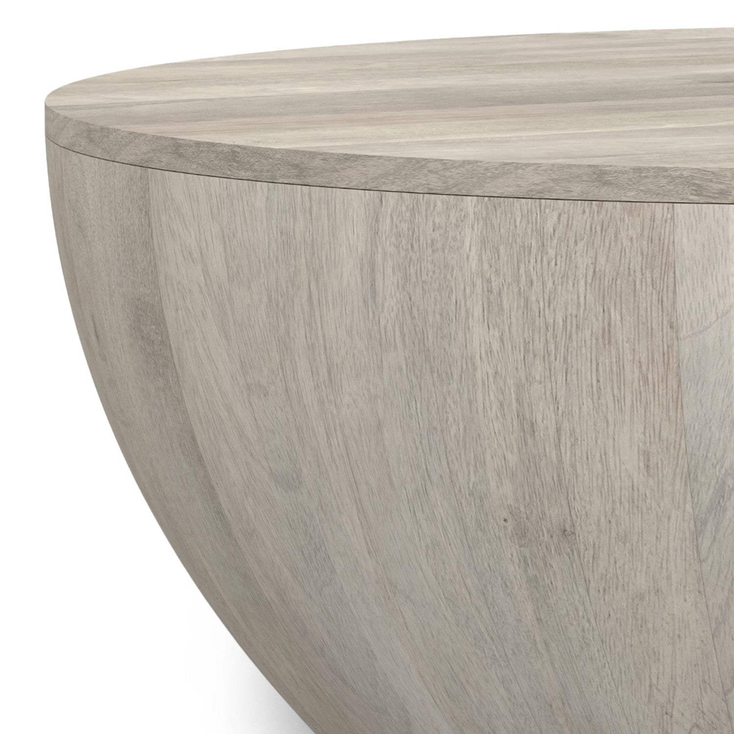34" White Solid Wood Round Solid Coffee Table - HomeRoots - Flyclothing LLC