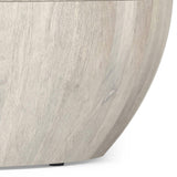 34" White Solid Wood Round Solid Coffee Table - HomeRoots - Flyclothing LLC