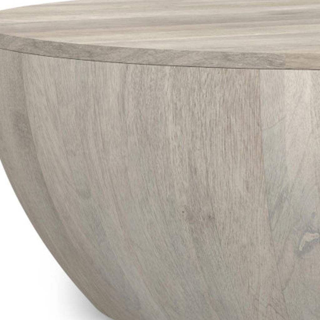 34" White Solid Wood Round Solid Coffee Table - HomeRoots - Flyclothing LLC