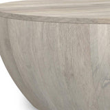 34" White Solid Wood Round Solid Coffee Table - HomeRoots - Flyclothing LLC