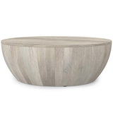 34" White Solid Wood Round Solid Coffee Table - HomeRoots - Flyclothing LLC