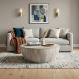 34" White Solid Wood Round Solid Coffee Table - HomeRoots - Flyclothing LLC