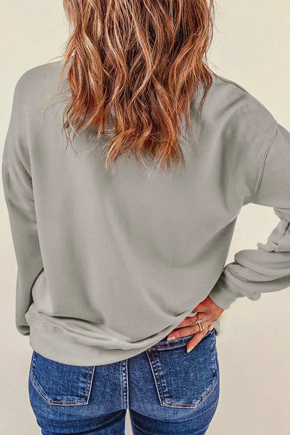 Bow Graphic Round Neck Long Sleeve Sweatshirt - Trendsi - Flyclothing LLC