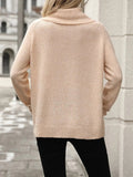 Turtleneck Long Sleeve Sweater - Trendsi