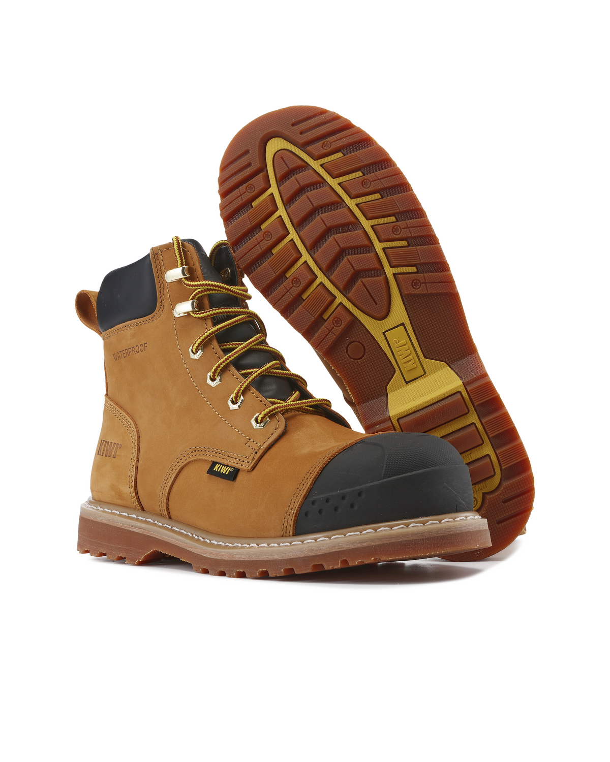 Kiwi Premium Wheat Nubuck 6" Composite Toe Waterproof Cap-Toe Work Boots [69000] - Kiwi - Flyclothing LLC
