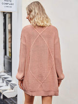 Cable-Knit Long Sleeve Cardigan - Trendsi - Flyclothing LLC