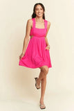 Davi & Dani Washed Satin Cutout Skirt Bandeau Mini Dress - Trendsi