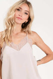 BiBi Lace Cami Solid Tank Top - Trendsi - Flyclothing LLC