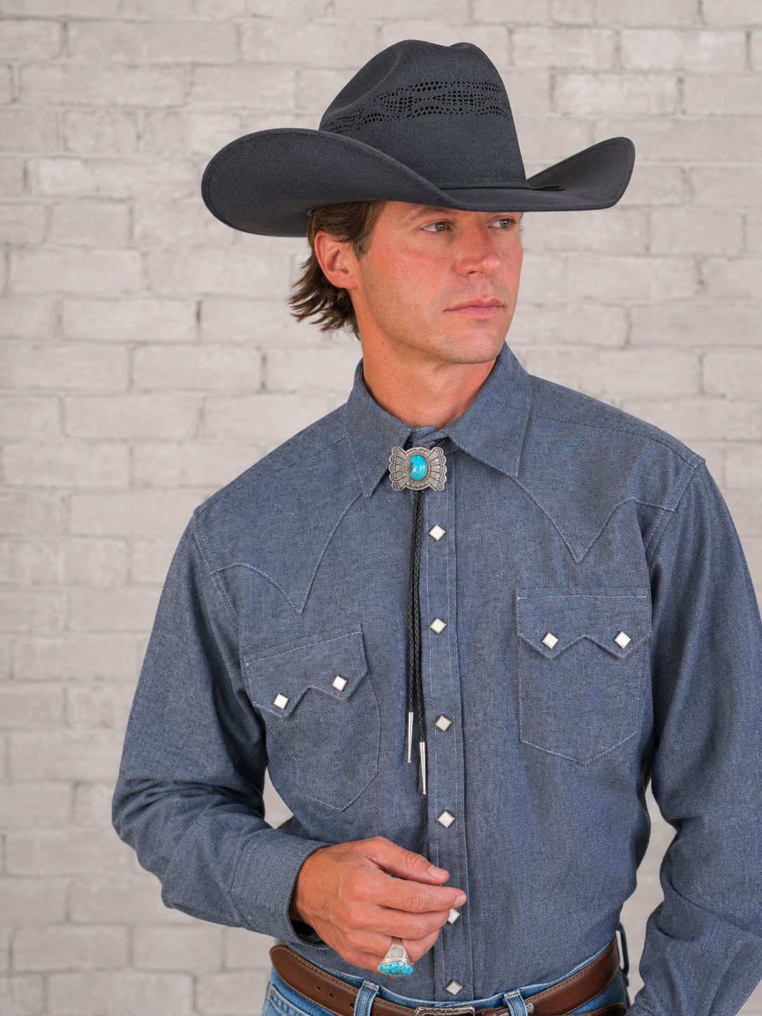 Rockmount Ranch Wear Men's Laundered Blue Chambray Premium Cotton Western Shirt - Rockmount Clothing - Flyclothing LLC