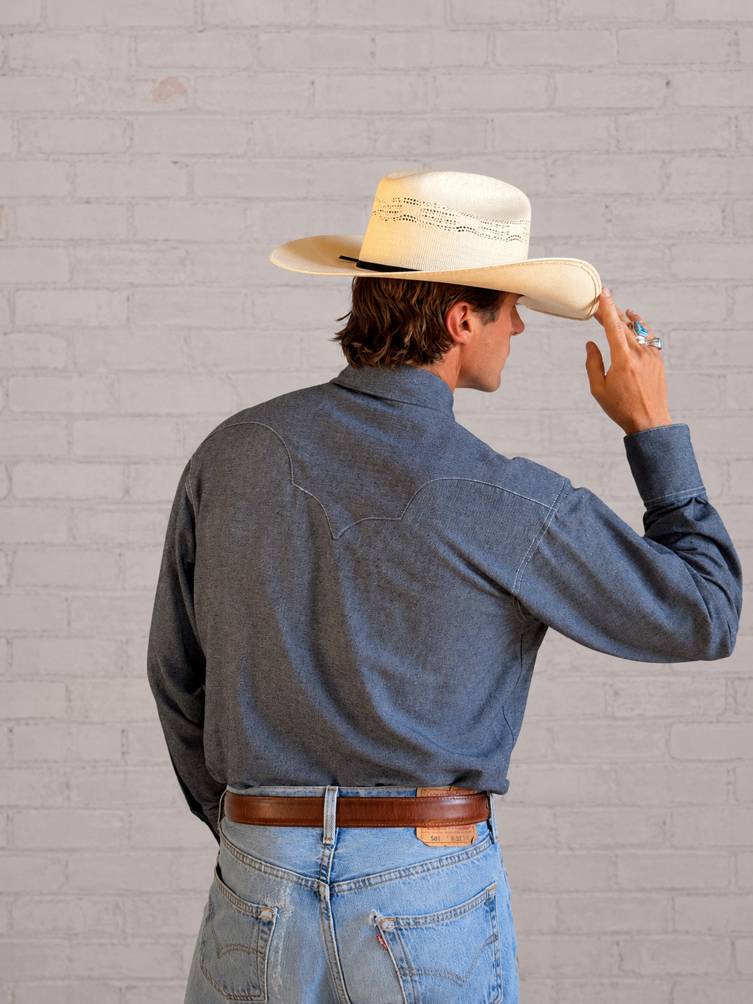Rockmount Ranch Wear Men's Laundered Blue Chambray Premium Cotton Western Shirt - Rockmount Clothing - Flyclothing LLC
