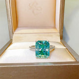 2 Carat 925 Sterling Silver Moissanite Rectangle Shape Ring - Trendsi