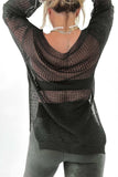 Side Slit Long Sleeve Knit Cover Up - Trendsi - Flyclothing LLC