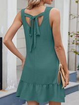 Florira Tied Back Ruffled Mini Tank Dress - Trendsi - Flyclothing LLC
