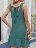 Florira Tied Back Ruffled Mini Tank Dress - Trendsi - Flyclothing LLC